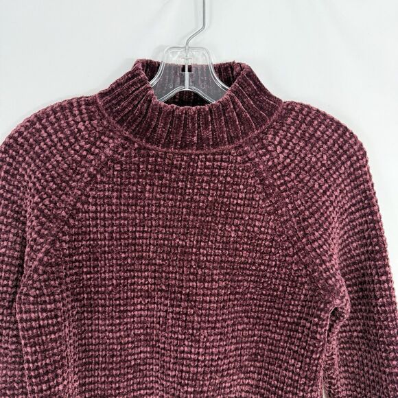 H&M Divided Women Chunky Knit Pullover Sweater Small Burgundy - Picture 5 of 16